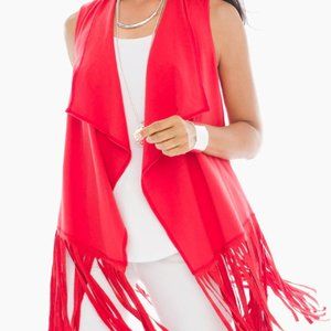 NWT Chico's size 2 or US Large ZENERGY Natasha Red Fringe Vest